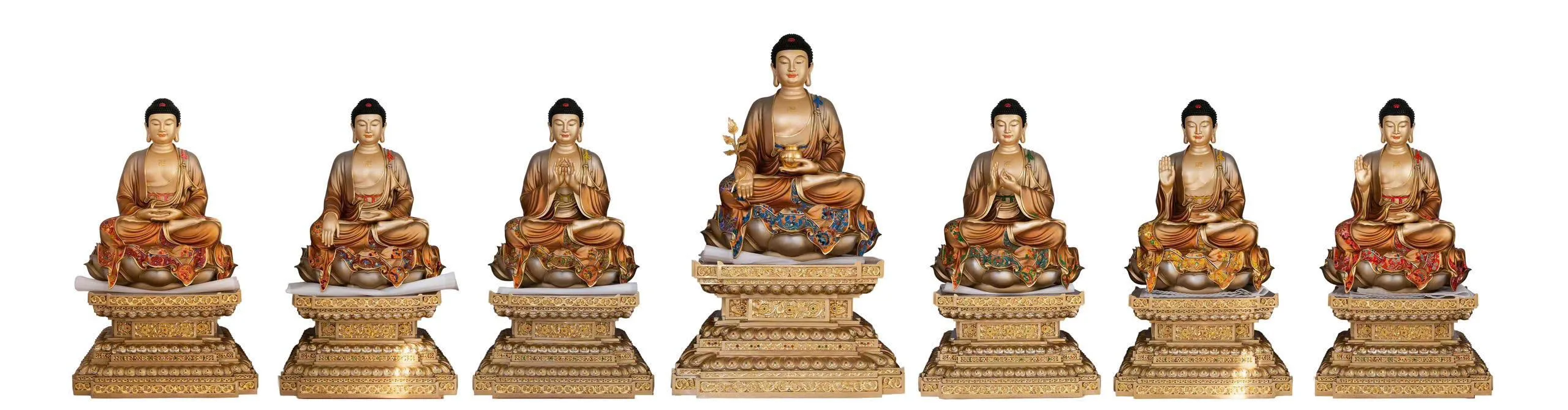 Bộ bảy tôn tượng Thất Phật Dược Sư