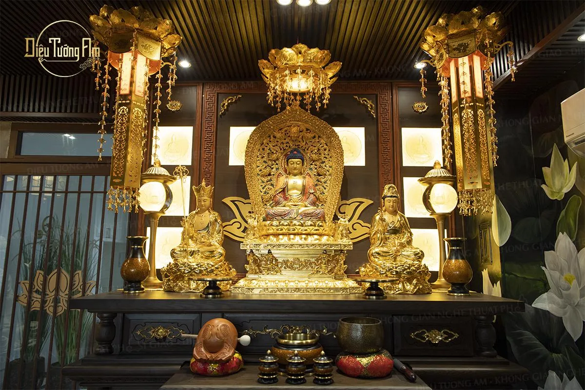 KHÔNG GIAN THỜ PHẬT & GIA TIÊN SONG ĐỨC MÃN ĐƯỜNG
