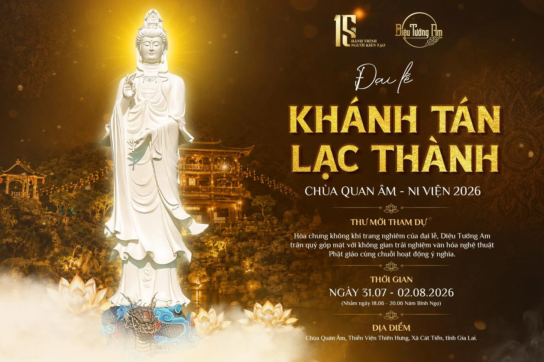 CÙNG DIỆU TƯỚNG AM TRẢI NGHIỆM VĂN HÓA ĐẶC SẮC TẠI ĐẠI LỄ KHÁNH TÁN LẠC THÀNH CHÙA QUAN ÂM – NI VIỆN