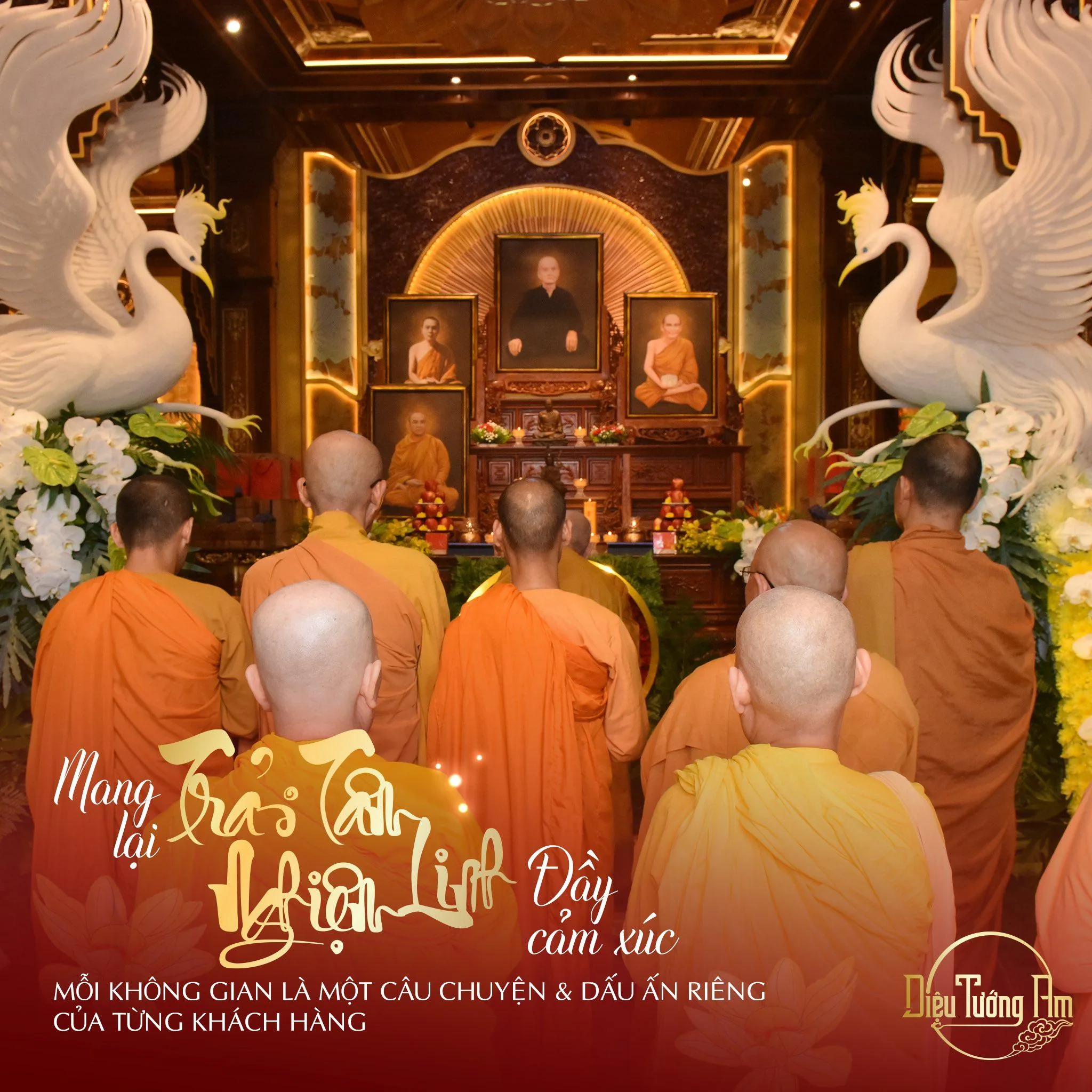Mang lại những trải nghiệm đẳng cấp khác biệt cho khách hàng bằng những không gian thờ cúng tâm linh đậm chất văn hóa nghệ thuật, có câu chuyện, có cảm xúc.