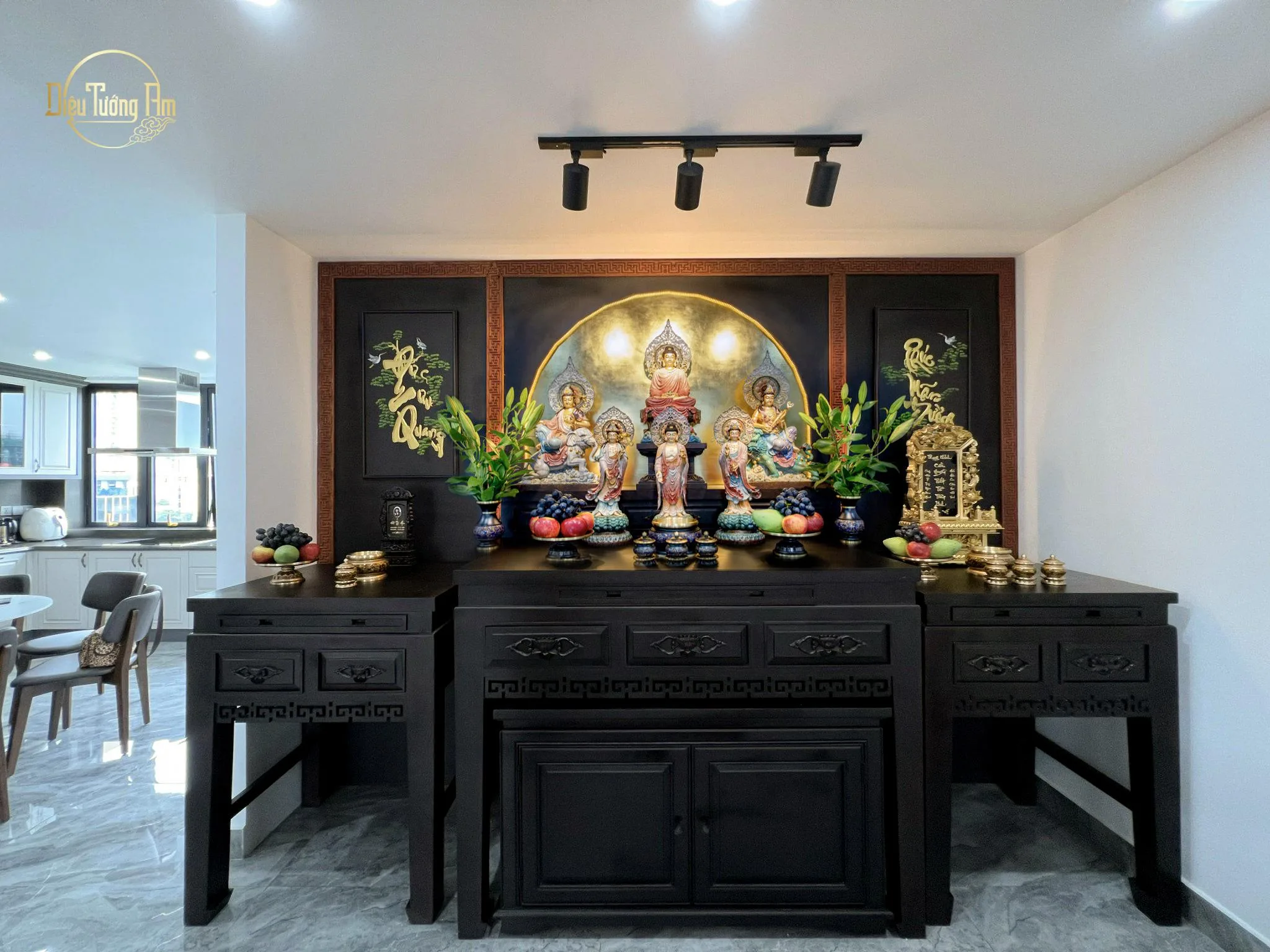 KHÔNG GIAN THỜ PHẬT & GIA TIÊN SONG ĐỨC MÃN ĐƯỜNG