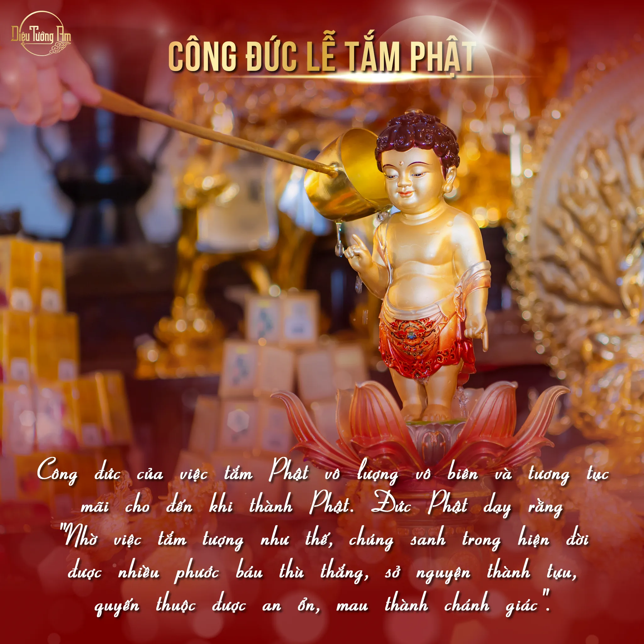 ĐÓN MỪNG LỄ KHÁNH ĐẢN 2024 - HÀNH TRÌ NGHI THỨC TẮM PHẬT TẠI GIA MANG NHIỀU Ý NGHĨA LỢI LẠC