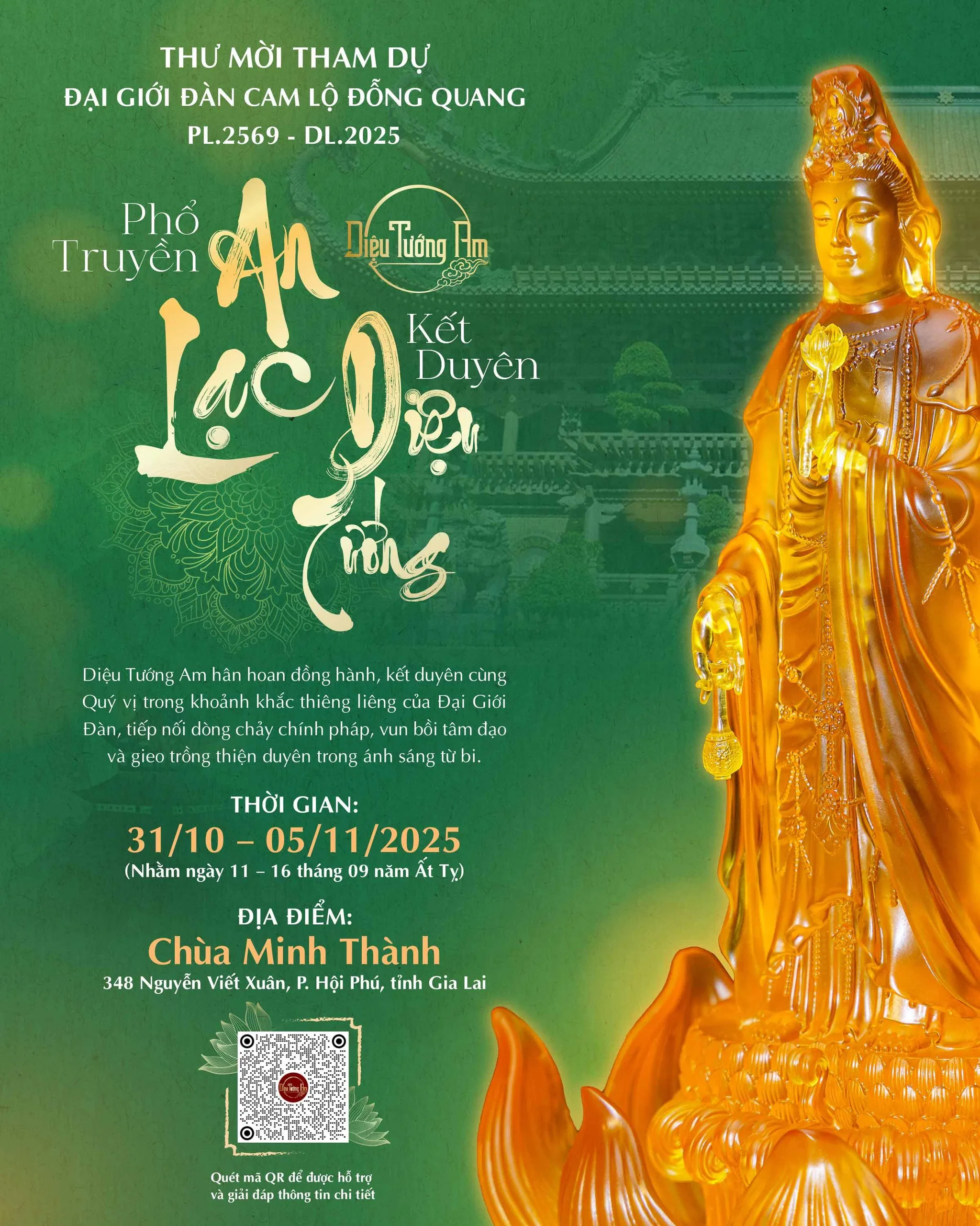 DIỆU TƯỚNG AM KÍNH MỪNG ĐẠI GIỚI ĐÀN CAM LỘ ĐỖNG QUANG – PHỔ TRUYỀN AN LẠC, KẾT DUYÊN DIỆU TƯỚNG