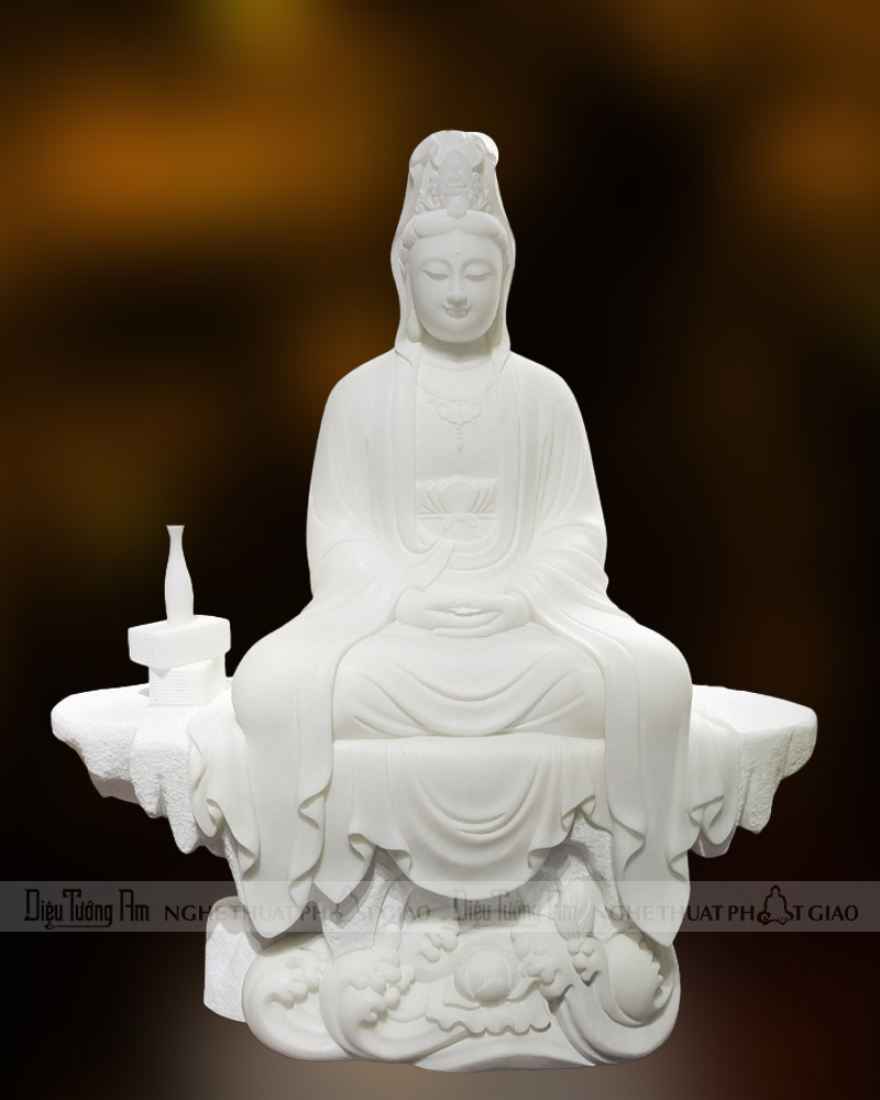TƯỢNG QUAN ÂM Y RỦ HÁN BẠCH NGỌC