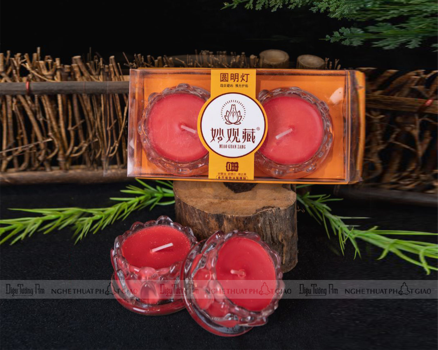 CẶP NẾN HOA SEN NHỎ MÀU ĐỎ-04