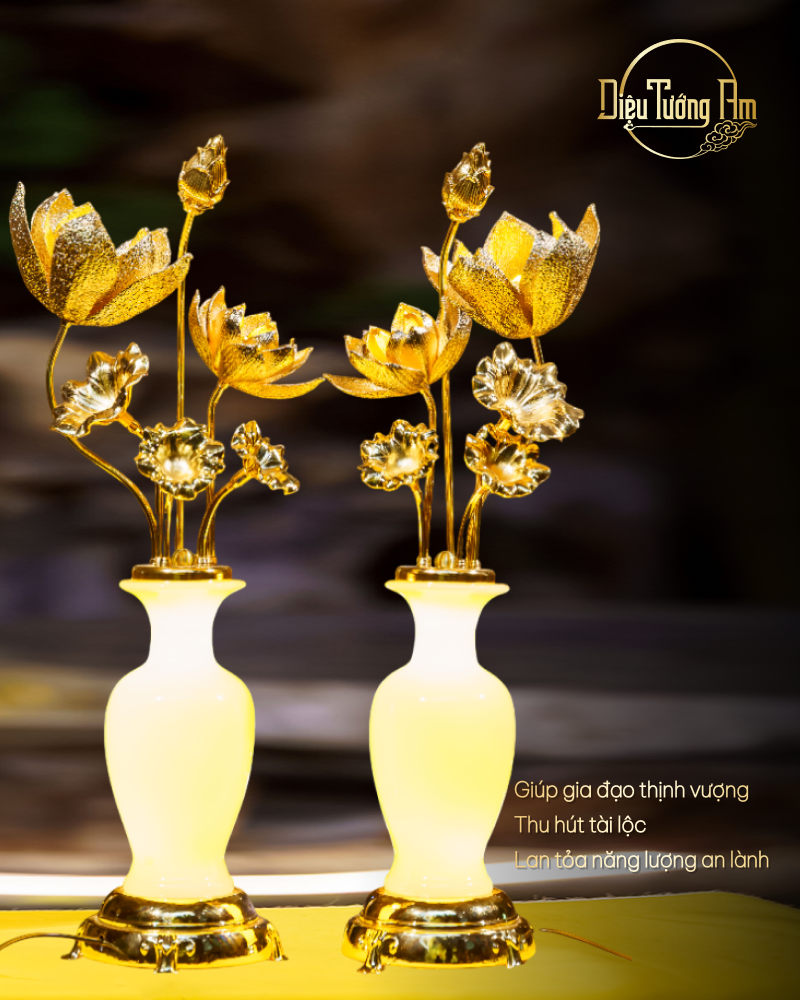 CẶP BÌNH HOA NHỊ LIÊN TỊNH BẢO - 55CM