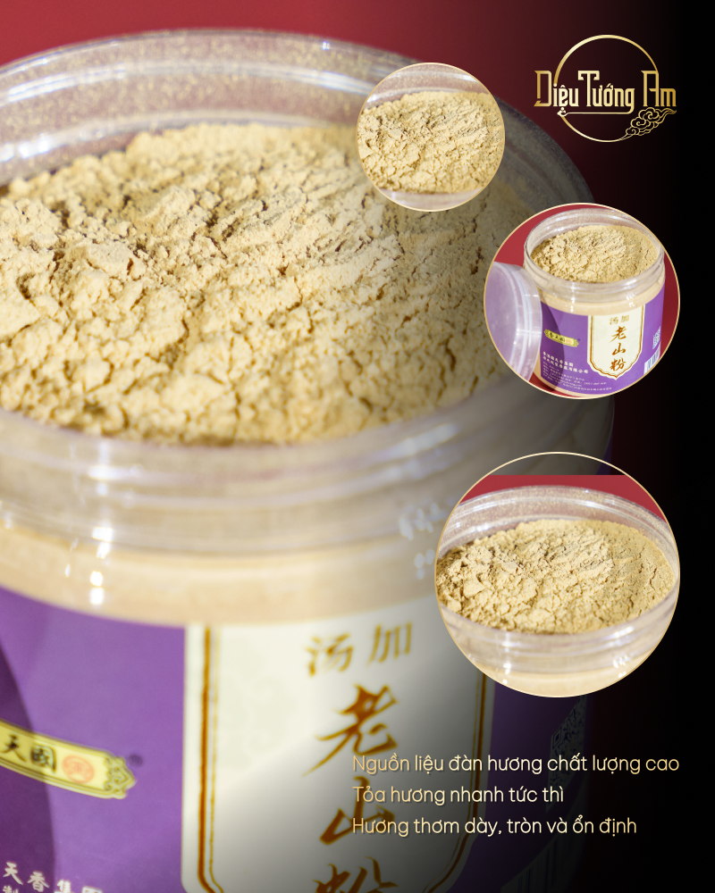BỘT XÔNG LÃO SƠN ĐÀN HƯƠNG – LOẠI ĐỈNH CẤP – HŨ 150G