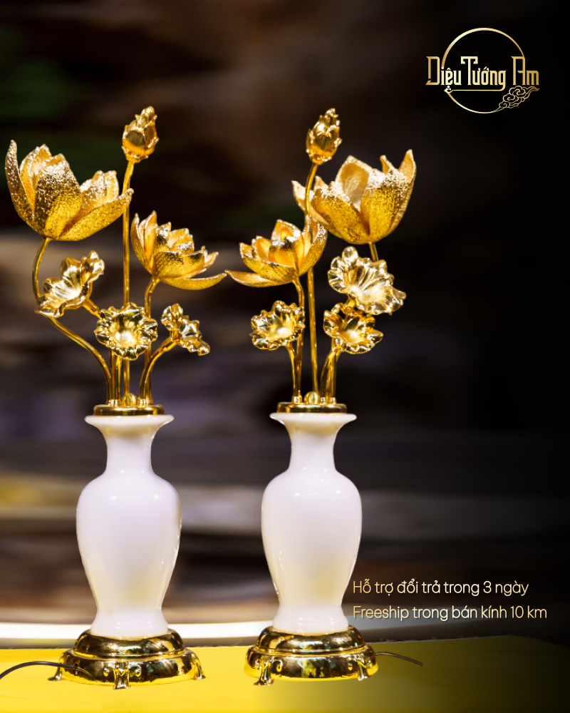 CẶP BÌNH HOA NHỊ LIÊN TỊNH BẢO - 55CM